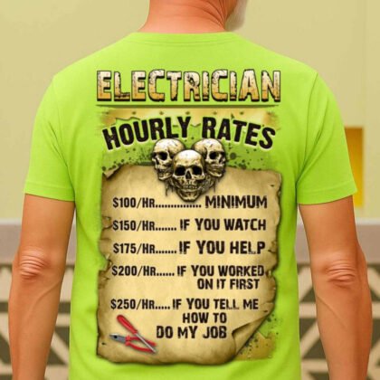 Electrician Hourly Rates - Funny Workwear